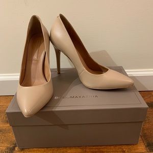 BCBG Nude Leather Pointed Toe Heels